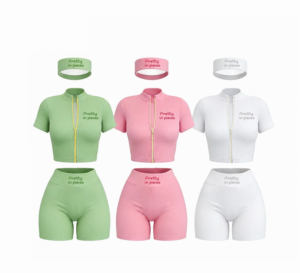 Pretty in Pieces 3-Piece Set (Headband + Shirt + Shorts)